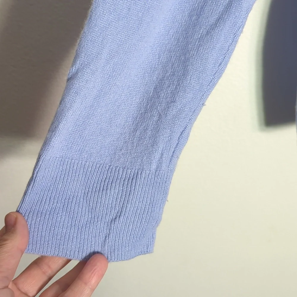 Talbots Women's Turtleneck Sweater 100% Cashmere‎ Powder Blue Quiet Luxury Large